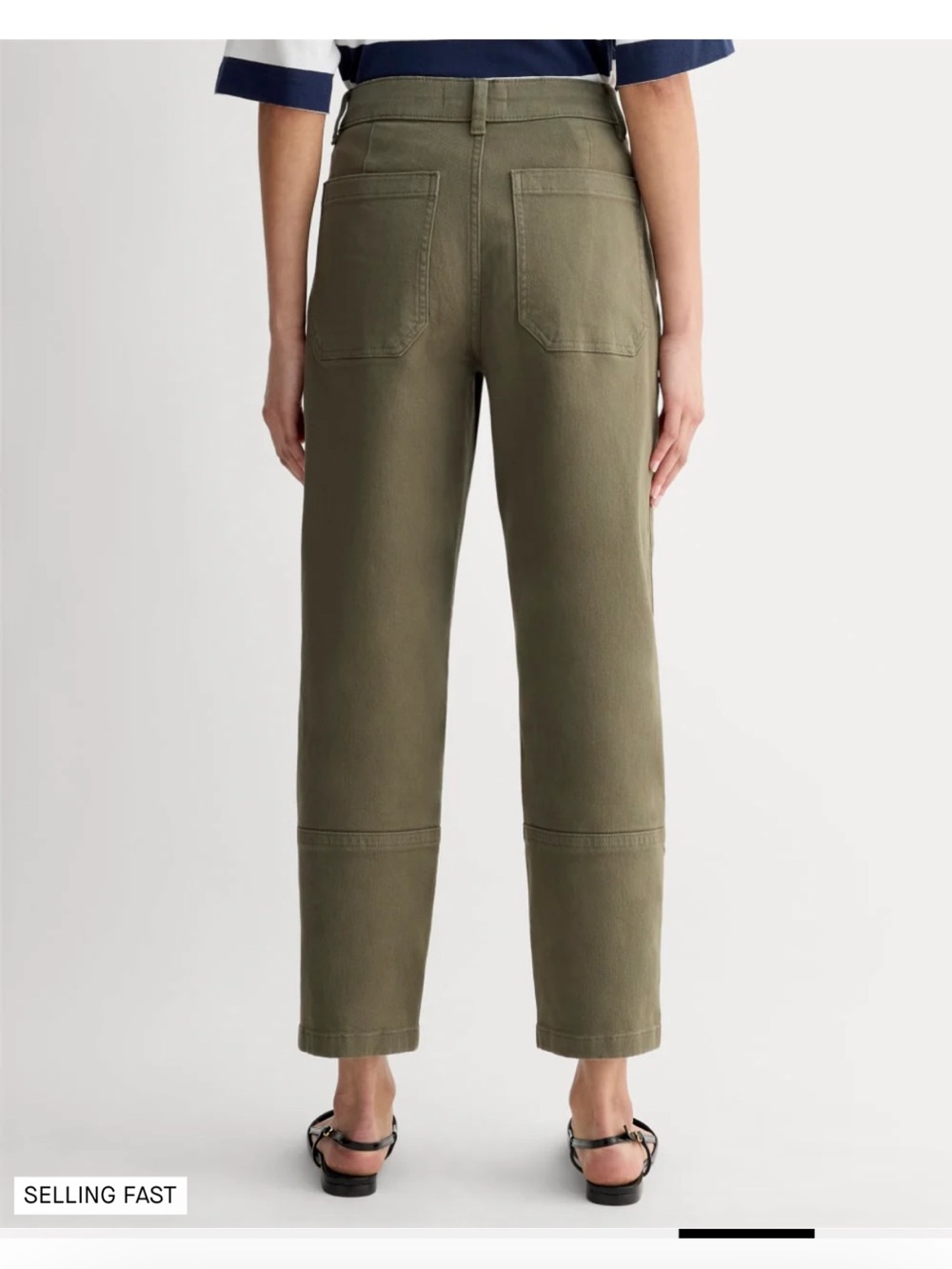 Everlane utility barrel pant in olive green - Picture 2 of 7